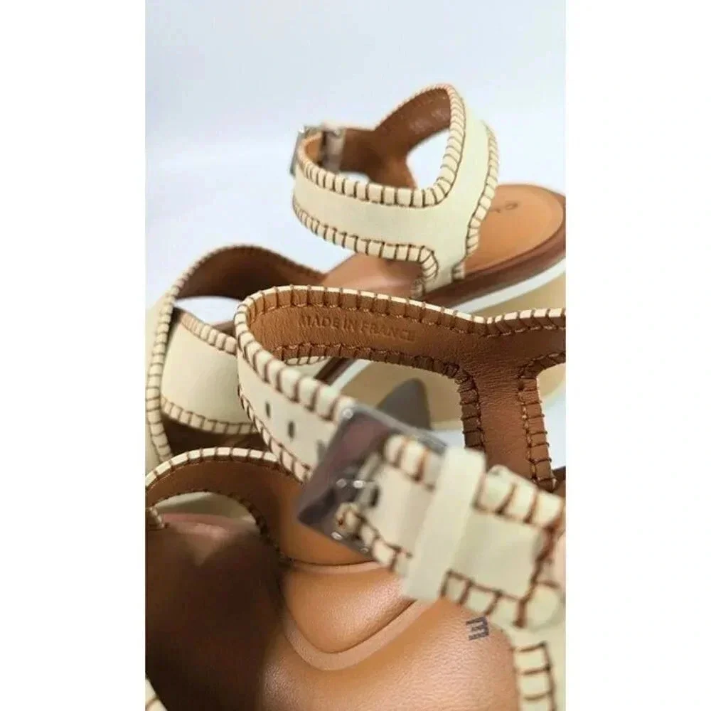 Clergerie Women's Charline Crisscross Stitch Platform Sandal Size 35.5 MSRP $625